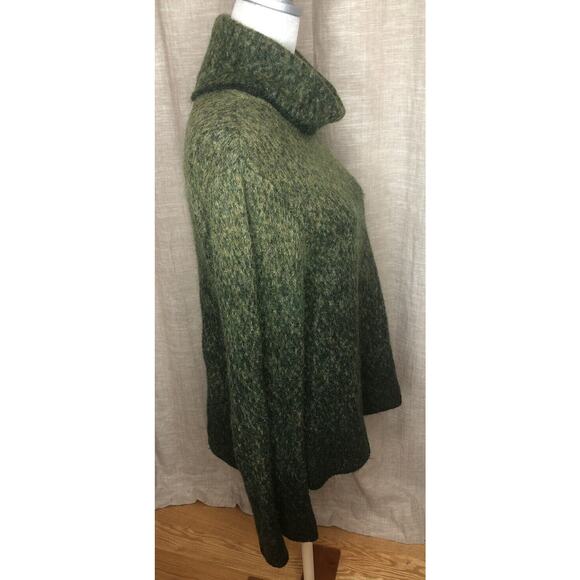 Belvedere Italian Green Ombre Wool Mohair Nylon, Warm Sweater, Size Medium - Picture 2 of 9